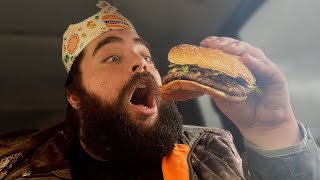 Burger King NEW Candied Bacon Whopper Review [upl. by Zenda]