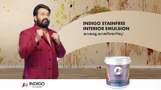 Stains Wiped Mohanlal Surprised  Wall stains Not a problem for Indigo StainFree Interior Emulsion [upl. by Yrennalf]