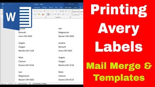 How to Print Avery Labels in Microsoft Word Settings Mail Merge Templates [upl. by Pooi583]