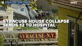 Syracuse house collapse sends 12 to hospital [upl. by Palila]