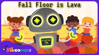 Fall Floor is Lava Challenge  Autumn Theme Obstacles  The Kiboomers Fun Dance Songs [upl. by Tlihcox]