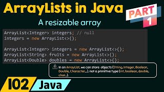 ArrayLists in Java Part 1 [upl. by Archangel5]