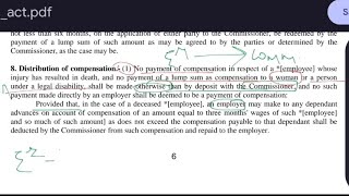 distribution of compensation sec 8  employees compensation act 1923  ballb  bballb [upl. by Koah101]