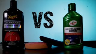 Meguiars Ultimate Compound vs Turtle Wax Scratch and Swirl Remover [upl. by Akehsyt]