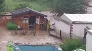 Hochwasser Wachtberg Niederbachem Sa  04062016 HandyVideos quotKURZquot [upl. by Kcinimod]