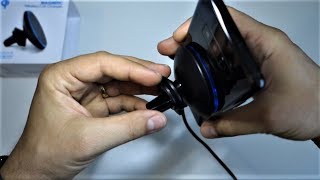 Review Magnetic wireless car charger  test Samsung Galaxy Note 8 [upl. by Lahcear]