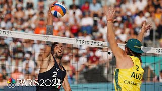 Italy cruises past Australia in mens beach volleyball match  Paris Olympics  NBC Sports [upl. by Asilrac]