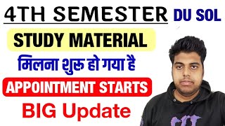 SOL 4th Semester Study Material Appointment Starts  Sol 4th Semester Study Material Update 2024 [upl. by Varin]