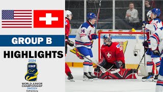 USA vs Switzerland Full Highlights  Group B  2024 IIHF World Junior 12282023 [upl. by Ahsitak]