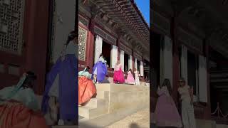 Wearing the Hanbok in Gyeongbokgung Palace  seoul hanbok gyeongbokgungpalace [upl. by Ainehta]