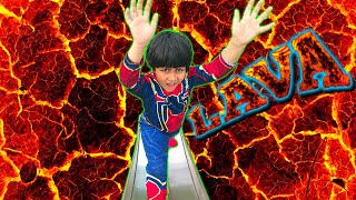 The floor is Lava Pretend play Escape from the lava monster  Billion Kiddo [upl. by Enreval599]