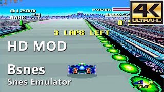 Bsnes 1071 HD Mode 7  FZero 4K Gameplay [upl. by Navert175]