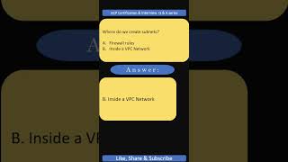 GCP Networking Subnets in GCP interview QampA gcp googlecloud gcpnetworking [upl. by Lowenstein]