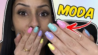 MODA UNHAS COLORIDAS 2019 ‹ Unhas da Lalá › [upl. by Aniratac]