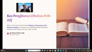 111Kos Pengikutan Matius 81822 Pastor Kwan Hock Long [upl. by Dewees814]