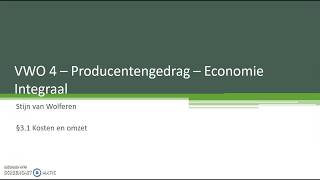 Economie  Markt  Kostensoorten TK  GVK x q  TCK [upl. by Nilre721]