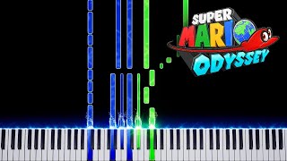 Bowsers Castle 8Bit  Super Mario Odyssey Piano Tutorial [upl. by Bonnette942]