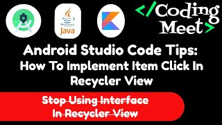 Android Studio Code Tips How to Implement Item Click in RecyclerView Without Interface in Kotlin [upl. by Joby]