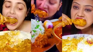 MUKBANGERS TINA FOODIE JD SUTAPAS ASMR  ASMR 《DESI FOOD》CHICKEN MUTTON EGG COMPILATION [upl. by Ellehcan529]