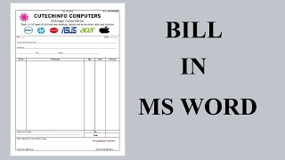 How to prepare bill book in ms word How to make bill book in ms word Tamil [upl. by Cesya]