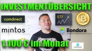 Investmentübersicht Sparpläne Comdirect Aktien ETF Peer to Peer Kredite Mintos Bondora Bitcoin [upl. by Assilram]