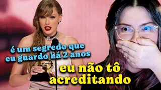 REAGINDO AO ANÚNCIO DO NOVO ÁLBUM DA TAYLOR SWIFT NO GRAMMYS 2024  Cortes da Bel [upl. by Ogeid]