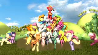 Sfm Ponies  Pony Dog Pile MLP Big Mac Mine [upl. by Enileqcaj]