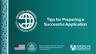 Critical Language Scholarship Application Tips 20192020 [upl. by Infield84]