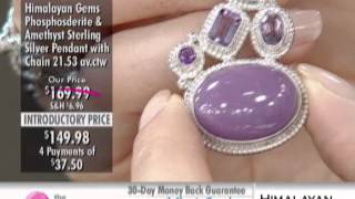 Himalayan Gems Sterling Silver Phosphosiderite amp Amethyst Pendant with Chain [upl. by Enelyaj]