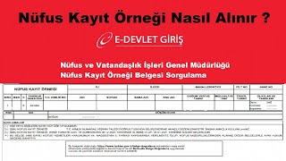 EDevlet Nüfus Kayıt Örneği Nasıl Alınır İndirme ve Çıktı Alma  Karşılaşılabilecek Hatalar [upl. by Odraode]