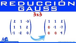 Reducción de matrices de 3x3 Método de Gauss [upl. by Scheer10]