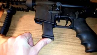 Olympic Arms AR15 9mm Glock mag adapter part 1 [upl. by Strage]