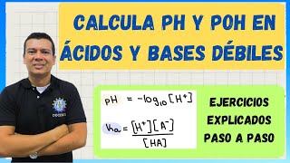 Como cacular el PH ACIDOS Y BASES DEBILES [upl. by Ehman]