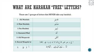 MODULE 6  LESSON 4  HARAKAH FREE LETTERS [upl. by Allesig]