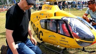 STUNNING  GIGANTIC  MODEL HELICOPTER XXXL RC SCALE TURBINE EC135 ADAC FLIGHT DEMONSTRATION [upl. by Macintyre506]