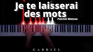 Je te laisserai des mots  Patrick Watson PIANO COVER [upl. by Anelle857]