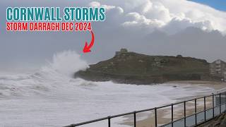 Cornwall during Storm Darragh St Ives Carbis Bay Marazion and Pendeen [upl. by Seuqramed255]