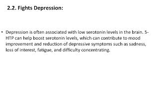 5 HTP Mechanism of Action Benefits and Precautions ID100999 [upl. by Dena254]