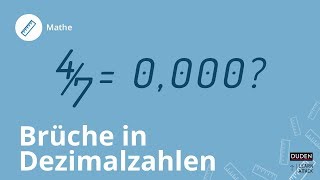 Bruchrechnung Brüche in Dezimalzahlen umwandeln  Mathe [upl. by Naitsihc]