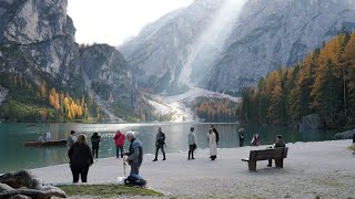 Braies Lake  Lago di Braies  Pragser Wildsee  WALKING TOUR 4K [upl. by Rizzo]