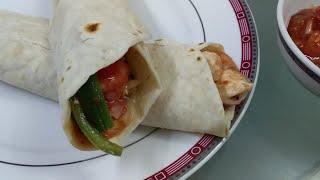 Chicken fajita wraps with salsa sauce lets try some mexican [upl. by Haile]