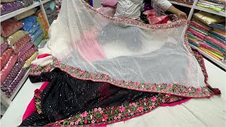 Chickpet Bangalore wholesale fancy designer sarees Single piece courier available [upl. by Grace796]