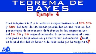 Teorema de Bayes  Ejemplo 4 [upl. by Joellen]