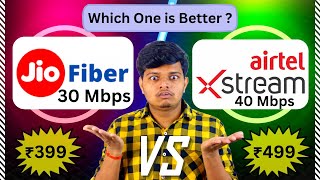 Jio Fiber ₹399 Vs Airtel Xstream Fiber ₹499  Which One is Better [upl. by Aerdnwahs]