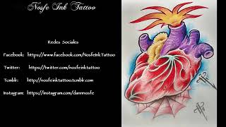 Como dibujar un corazon Nosfe Ink Tattoo [upl. by Ellebanna]