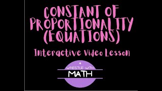 Constant of Proportionality of Equations [upl. by Otrebireh]