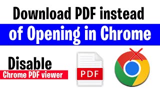 How To Download PDF instead of opening in browser Chrome  How To Download PDF File Without Opening [upl. by Elwira242]