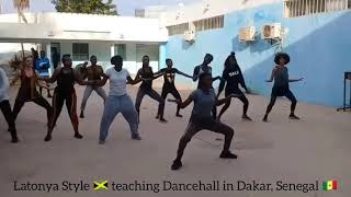 Latonya Style in Africa teaching Old Skool Female Dancehall [upl. by Mikahs]