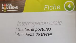 Fiche Orale 4  Gestes et posture Accidents du travail [upl. by Haugen]