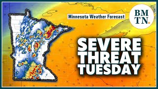 Severe weather threat later Tuesday that could produce large hail high wind gusts [upl. by Aiyt]